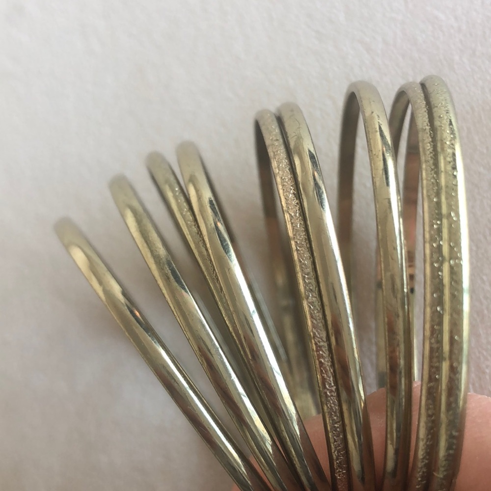 Set of Gold Bangle Bracelets
